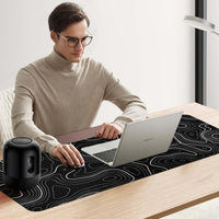 Topographic Map Desk Mat, Large Mouse Pad 800x300x3 mm, Gaming Mouse Mat, Big Full Keyboard Desk Mat, Waterproof Non-Slip Mouse Mat Pad, Rubber Base, for Keyboard Computer PC Gamer Desk Office