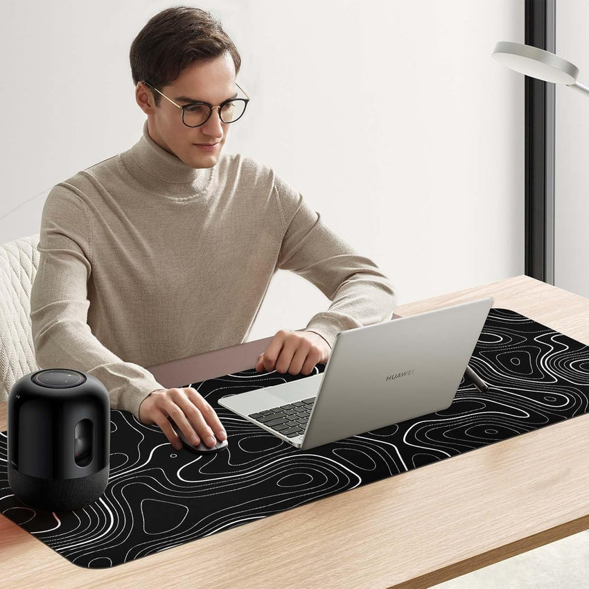 Topographic Map Desk Mat, Large Mouse Pad 800x300x3 mm, Gaming Mouse Mat, Big Full Keyboard Desk Mat, Waterproof Non-Slip Mouse Mat Pad, Rubber Base, for Keyboard Computer PC Gamer Desk Office