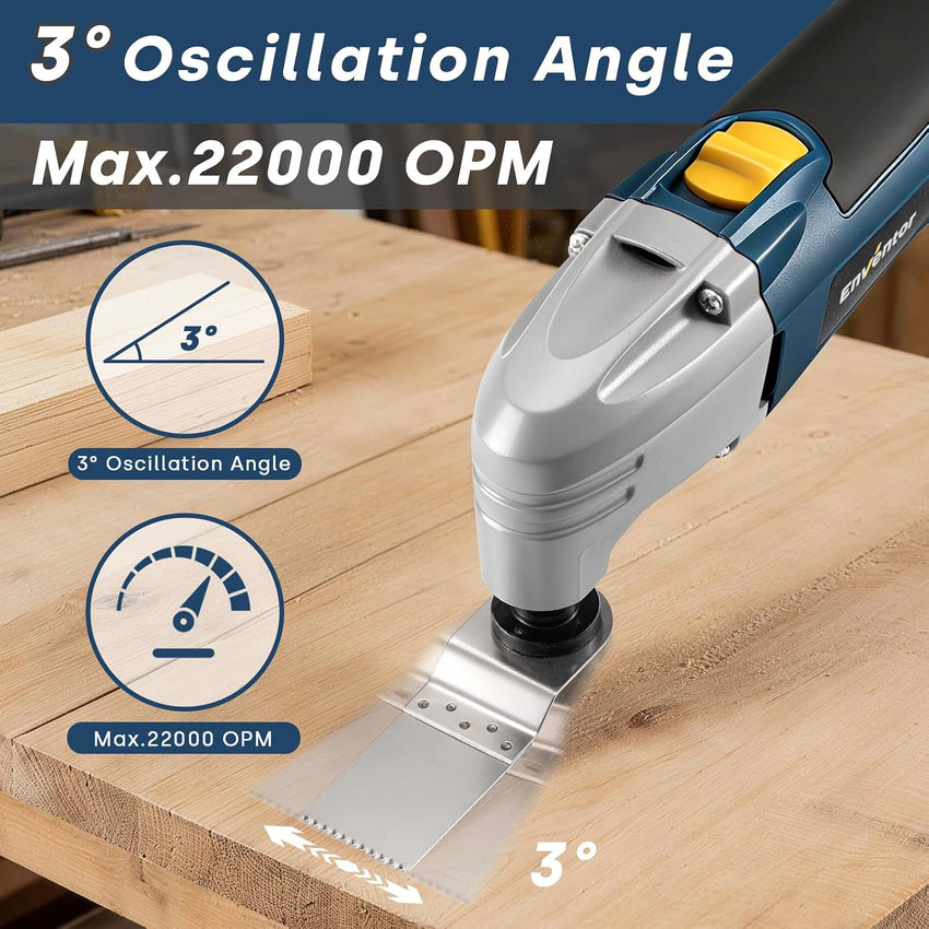 Oscillating Multi Tool 200W Corded 22000 OPM 3ÃÂ° Oscillation with 20 Accessories