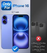 SHIELDS UP for iPhone 16 Case with Stand, Phone Case Clear with Double Ring HolderAdjustable & Fodable Shockproof Protective Cover for iPhone 16 6.1'' - Clear Black