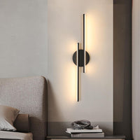 Riserva Indoor MAINS WIRED Wall Lamp LED, 24W Modern Black, 3000K Warm Light, Long Wall Sconce Acrylic for Bedroom, Hallway, Living Room, Dining Room, Staircase