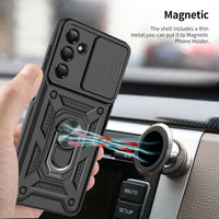 Guisessy Phone Case for Samsung Galaxy A56 5G Case with Ring Kickstand Slide Camera Full Body Protective Shockproof Silicone Tough Hard Armour A56 Cover