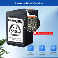 540XL 541XL Twin Pack Replacement for Canon 540 and 541 Ink Cartridges PG-540XL Black CL-541XL Colour Printer ink 540 541 XL, Compatible with Canon Pixma TS5150 TS5151 Ink Cartridges, MG3650S printer