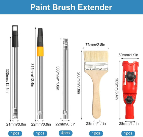 Multiangle Paint Brush Extender Holder Extendable Paint Brush, Universal Paint Brush Extender Tool, Extension Pole Attachment for Paint Brush Used for Ceiling Suitable for Most Rollers Brushes (Red)