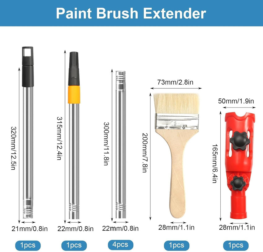 Multiangle Paint Brush Extender Holder Extendable Paint Brush, Universal Paint Brush Extender Tool, Extension Pole Attachment for Paint Brush Used for Ceiling Suitable for Most Rollers Brushes (Red)