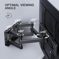 PERLESMITH TV Wall Bracket, Swivel Tilt TV Wall Mount for 26-65 Inch Flat & Curved TV up to 45kg, TV Bracket Max VESA 400x400mm