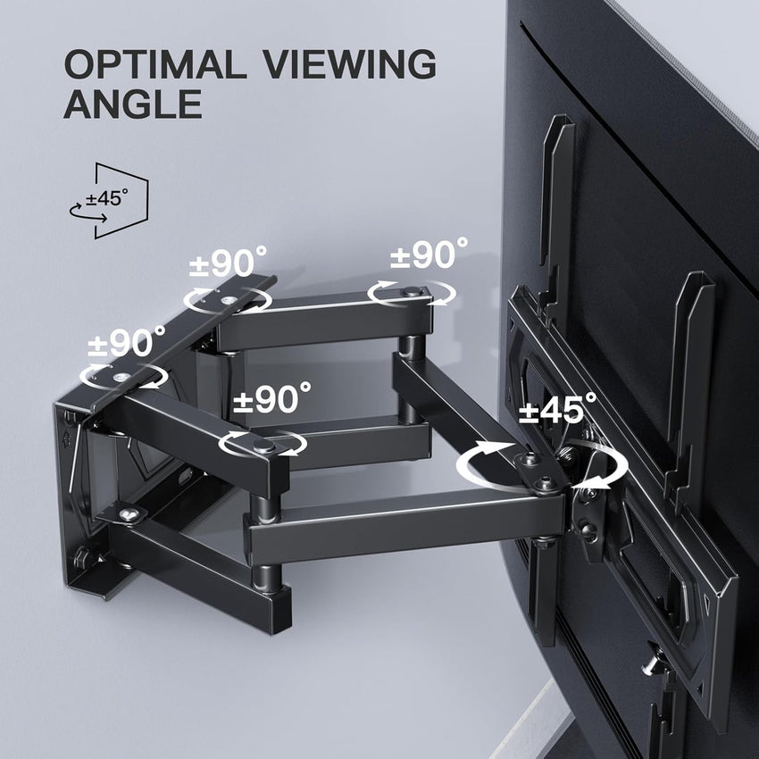 PERLESMITH TV Wall Bracket, Swivel Tilt TV Wall Mount for 26-65 Inch Flat & Curved TV up to 45kg, TV Bracket Max VESA 400x400mm