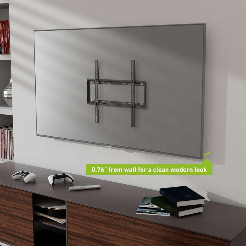 D-Line TV Wall Bracket for 32-70 Inch TVs, Ultra Low Profile TV Bracket with Spirit Level, Slim Flat to Wall TV Mount - VESA 200x200mm - 400x400mm, Holds up to 60kg