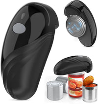 Electric Can Opener, Rechargeable and USB Cable Automatic Can Opener with One-Touch Operation,Safe for All Can Sizes Kitchen Gadget Can Openers for Seniors, Arthritis and Mum (Black)