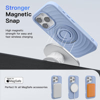 Mowei Compatible with Phone 16 Pro Case, Magnetic AntSlip Added Grip Military-Grade Drop Protection, AntFingerprint Phone Case for Phone 16 Pro 6.3-inch (2024)-Blue Linen