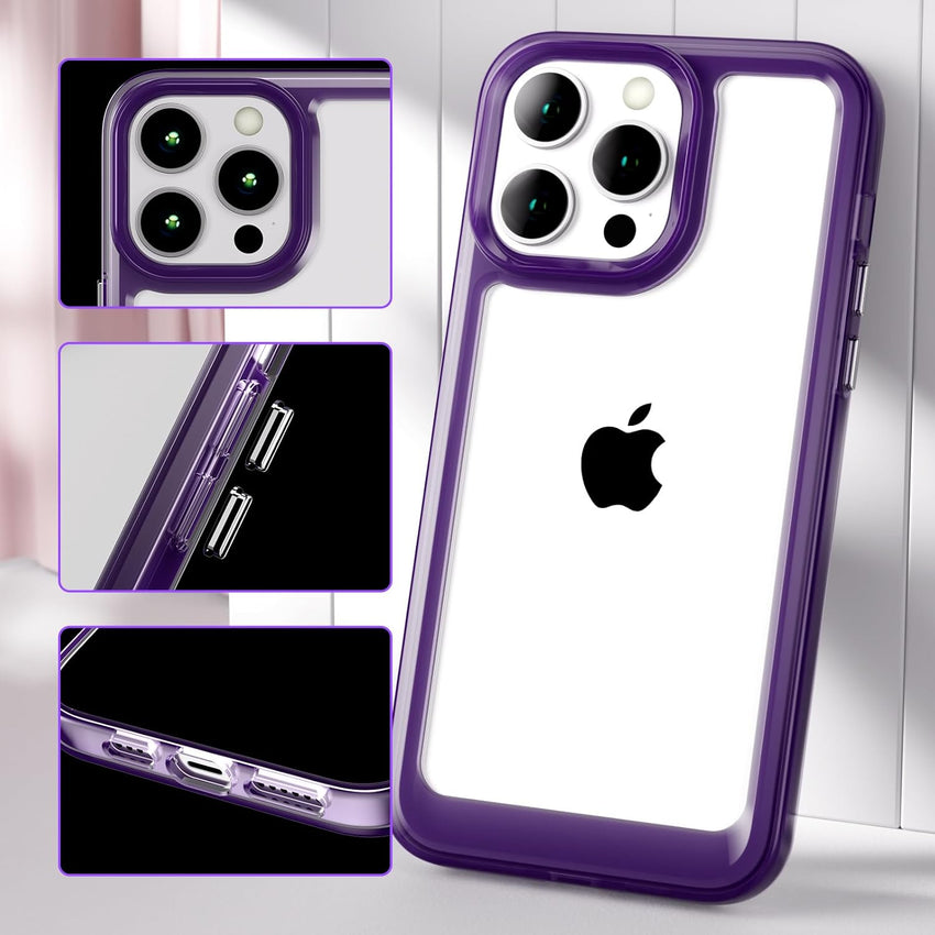 SharkProten Case for iPhone 13 Pro Mobile Phone Case Cover TPU PC Slim Shockproof Anti-Scratch Transparent Cell Phone Case for Girls Women Case Purple