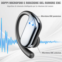 ELECGO Sport Wireless Earbuds with Earhooks, Bluetooth 5.4 Headphones with ENC and AI Noise Cancellation, Hi-Fi Audio 60H Dual LED Display, IP7 Waterproof for Sports, Compatible All Cell Phone/PC