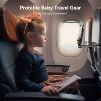 MiiKARE Portable Airplane Phone Holder 360^0 Rotation Phone Holder for Plane,Hands-Free Travel Essentials for Flying,Foldable Pocket-size Phone Stand Holiday Essentials Compatible iPhone&Android,Black