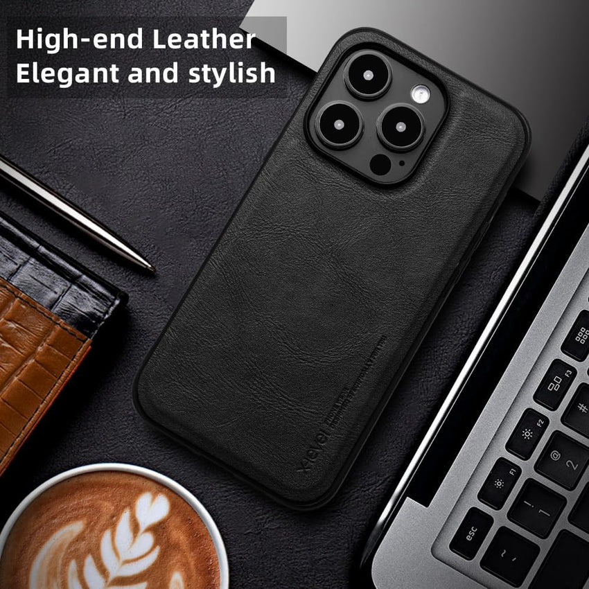 X-level Desighed for iPhone 16 Pro Max Case, Military Grade Drop Protection, Non - Slip Anti - Fingerprint Soft PU Leather Scratch-Resistant Back Shockproof Mobile Phone Case,