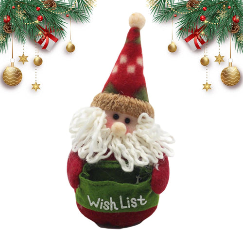 Santa Claus Plush Decorations Gift Pouch â Holiday Elf Toy Bag