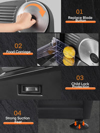Meat Slicer with 2 * 19cm Blade, Electric Meat Slicer Machine for Home Use 200W, FOHERE Deli Food Slicer, 0-15mm Adjustable Thickness for Cheese, Bread, Include Safety Food Pusher, Silver