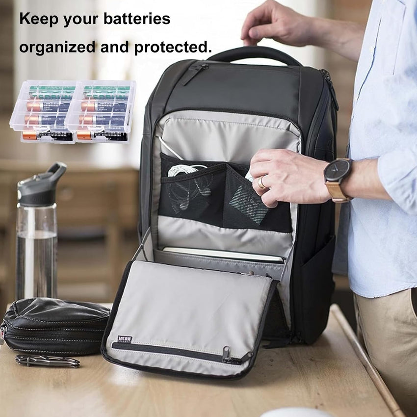 7 Pcs Clear Plastic Cell Battery Storage Case Holder Box, AA/AAA Cell Battery Storage Case, Battery Case Hard Plastic Batteries Storage Boxes, for AA/AAA Batteries and Rechargeable Batteries