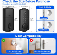MYPIN Smart Door Lock, Fingerprint Door Lock, Keyless Smart Lock, Digital Door Lock, Smart Locks Front Door with App Control, Key, Card, Electronic Touch Keypad Locks for Doors Auto Lock Waterproof