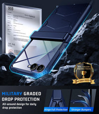 Samsung Galaxy Z Flip7 Rugged FullâBody Case NonâSlip Hinge Protection Fast Wireless Charging â Blue