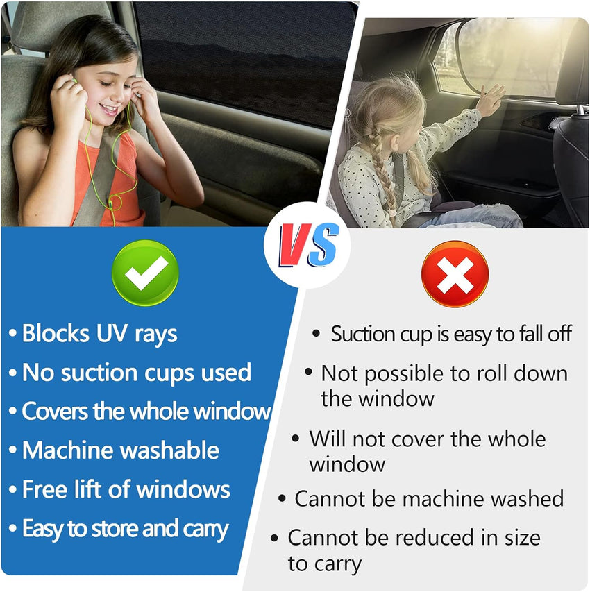 Car Window Sun Shades UV Protection for Kids Universal Rear Window Elastic â 2 pcs