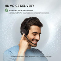 Yealink BH70 Wireless Headset with Microphone Noise Cancelling, Stereo Bluetooth Headset for Office 35h Talking Time Work Teams Headsets for Computer PC