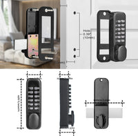 Pin Door Lock, Mechanical Combination Lock, Chrome Latch Keyless Entry, Anti Theft Codes Deadbolt Lock for Bidirectional Gate Glass Door