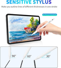 MMK Stylus Pen black for iPad(2018-2024), 2.0 Gen Pencil with Pixel-Perfect Precision & Tilt Sensitivity, Compatible with iPad 6-10th Gen,for iPad Pro 12.9''/11''/13'',for iPad Air 3/4/5/6,for iPad Mini 5/6