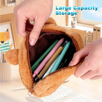 Plush Pencil Bag Cartoon Organiser â Kids Travel Pouch 7.9 x 4.1 x 1.8 inches