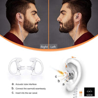zeadio [8 Pair] Radio Earpiece, Soft Silicone Earmould Earbud Earplug for Walkie Talkie Acoustic Earpiece Headset, Two-Way Radio Coil Tube Audio Kits - Clear