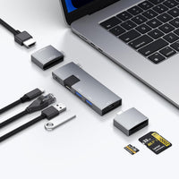 USB-C Hub 7-in-2 Thunderbolt 4 4K60 HDMI Ethernet SD/microSD for MacBook 13in