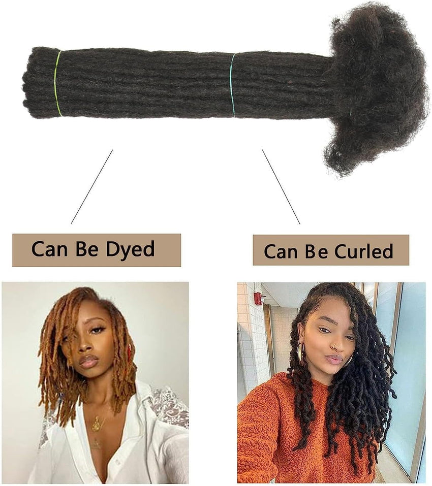 0.6cm Thickness Dreadlock Extensions Human Hair 30 Strands Natural Black 8 Inch