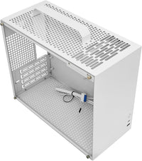 ALAMENGDA V500 Mini Portable M-ATX/ITX Computer Case, Mini-Tower CASE, Full Side Acrylic Transparent DIY Desktop Case with Handle, Support 320MM GPU Size (White-2.0)