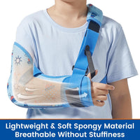 Willcom Child Arm Sling with Waist Strap, Kids Immobilizer Brace Support for Broken Arm, Collarbone, Elbow, Wrist (Comfort Version, Left, XS, 22.5-26 Inch)