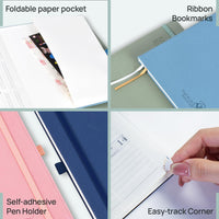 2026 Week-to-View Hardback Diary Large 26.5x21.5cm 100gsm Inner Pocket â Aquamarine
