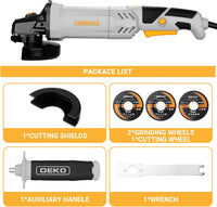 Angle Grinder 900W 115 mm Corded with Long Handle Includes Cutting & Grinding Discs â Silver