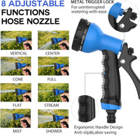 Expandable Garden Hose 30m (100ft) 8-Mode Spray Gun 3x Flexible Non-Kinking â 3/4in & 1/2in Connectors