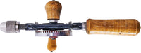 Amtech 2-Piece Hand Drill Wooden Handle Double Pinion Gears - 10mm Chuck
