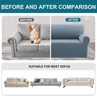 BellaHills Waterproof Sofa Cover 3 Seater High Stretch Non-Slip Protector â Stone Blue