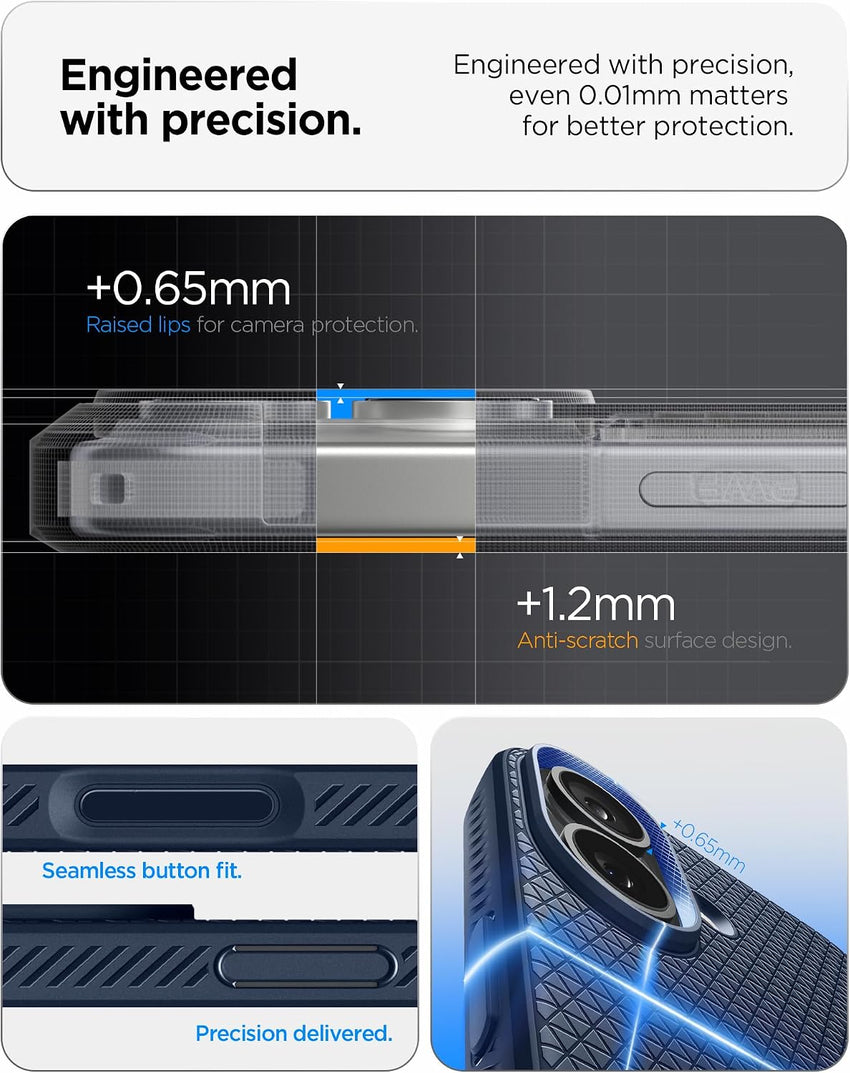 Spigen Liquid Air Case Compatible with iPhone 17 (2025) [Military-Grade Drop Protection] - Navy Blue