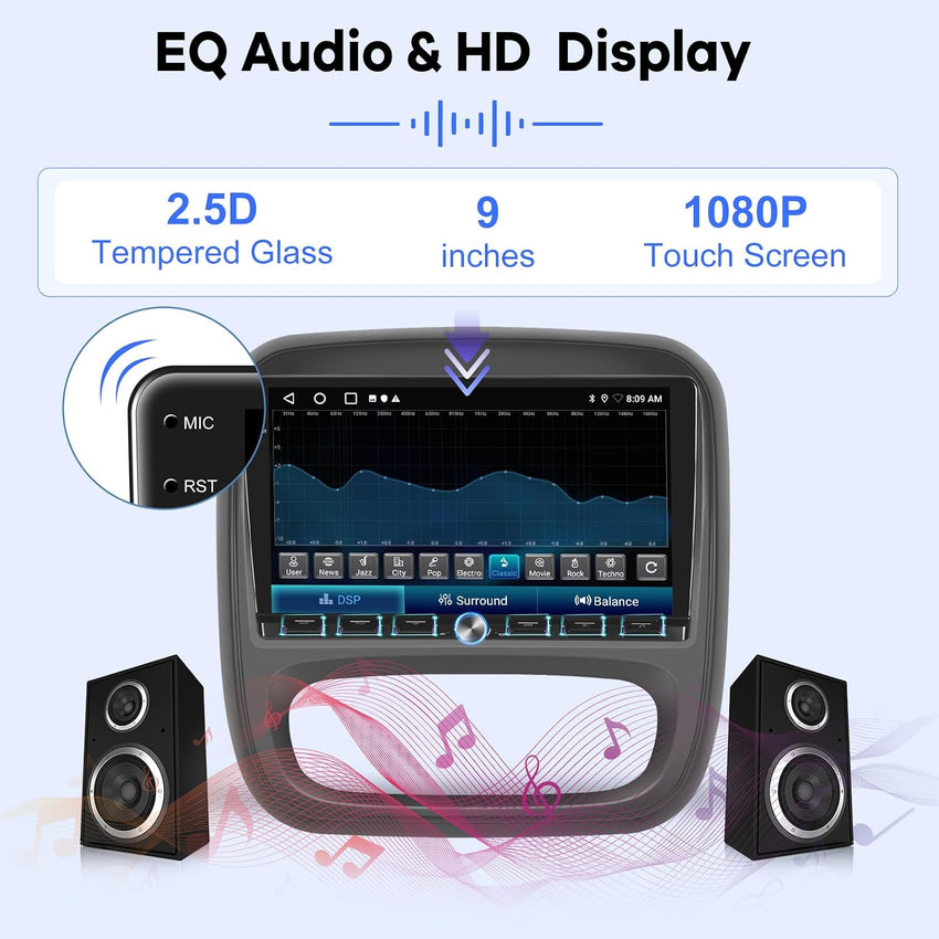 9-inch Android Car Stereo READ DESC Wireless CarPlay Android Auto 2GB+64GB Bluetooth Opel Vivaro 2014-2018