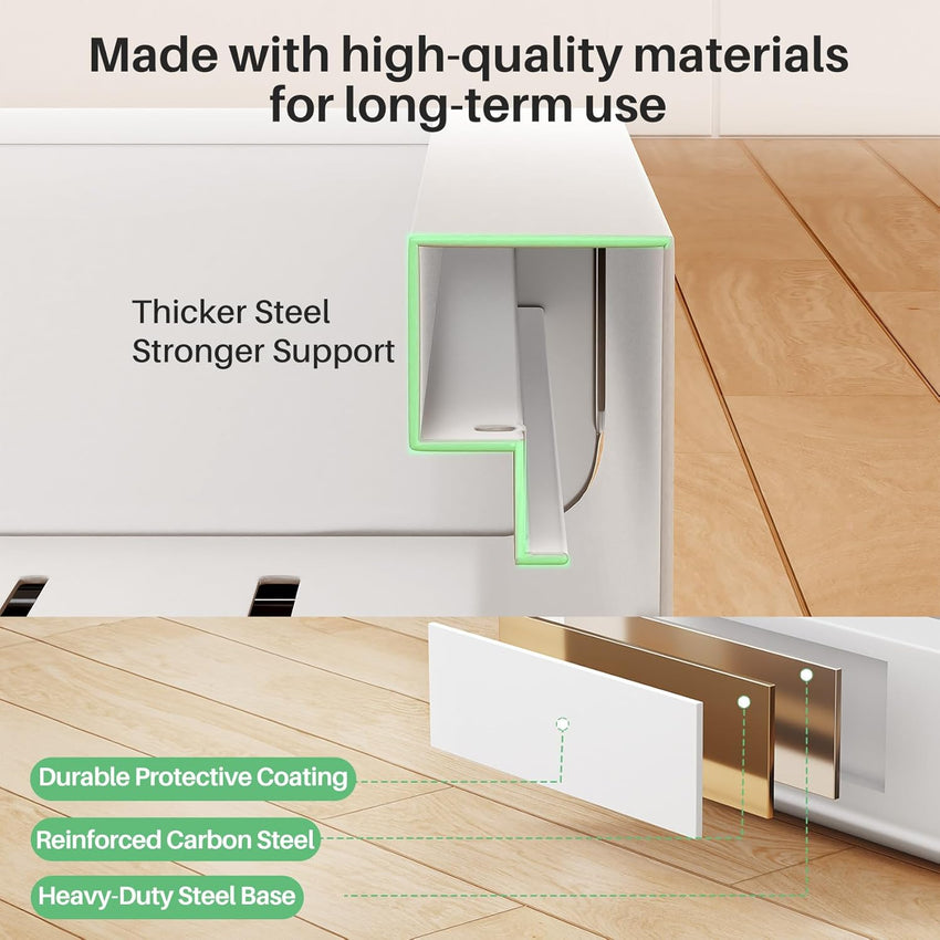 SAYZH Pull Out Cabinet Organiser, Extendable Pull Out Storage, Adjustable Slide Out Drawer Storage Shelves for Kitchen Cupboard with Adhesive Film (30-50 CM W x 43 CM D x 6 CM H)