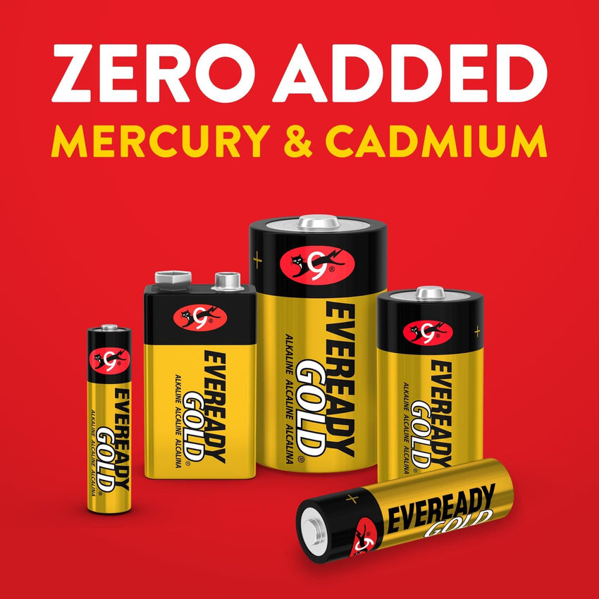 Eveready Gold by Energizer - AA Battery (40 Pack) - Bulk Double A Batteries - 1.5V Alkaline - Reliable Power For Every Day Devices - 100% Recyclable Plastic Free Packaging - 10 Year Shelf Life