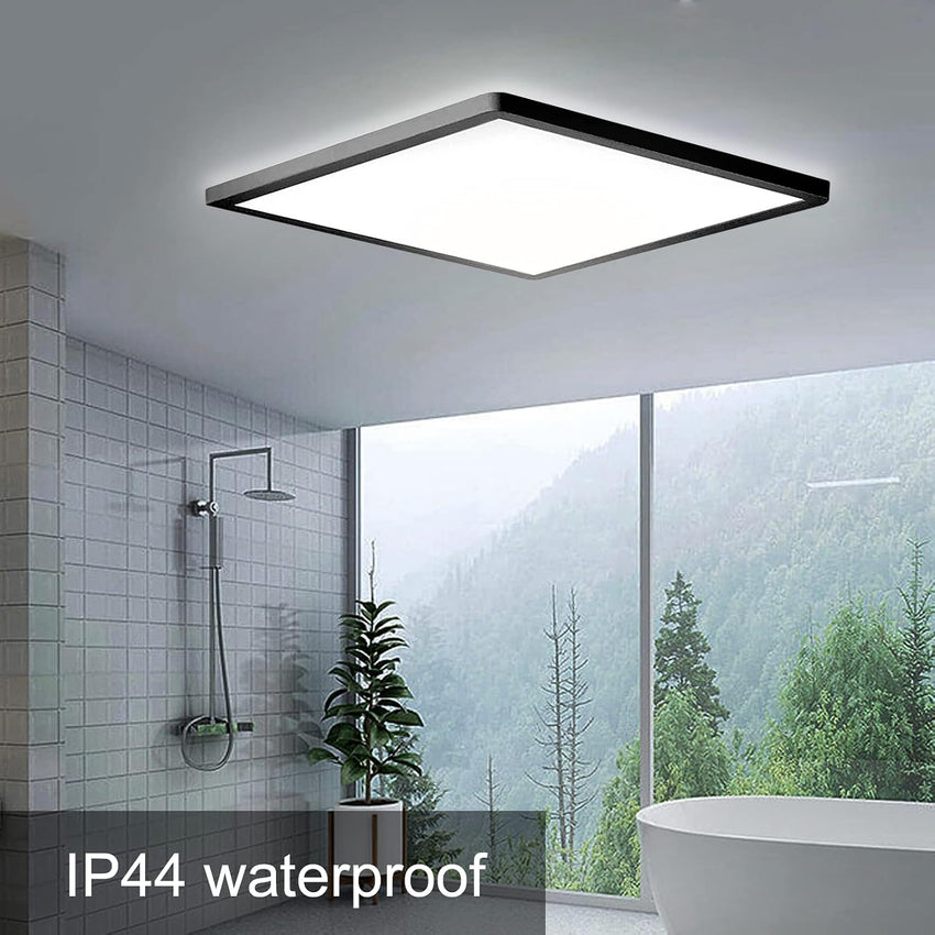 MLOQI 36W LED Ceiling Lights for Bedroom Waterproof Bathroom Light Super Bright 5000K Daylight White Modern Square Flush Mounted Lighting Fixture for Office Kitchen Hallway Living Room