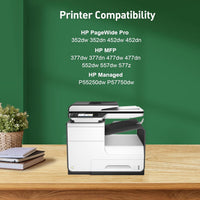 KINGJET 913A Ink Cartridges for HP 913A 913 Ink Multipack for PageWide Pro 377dw 377dn 477dw 477dn 352dn 452dn MFP 477dw 552dw 577dw Managed MFP P55250dw P57750dw (Black Cyan Magenta Yellow)