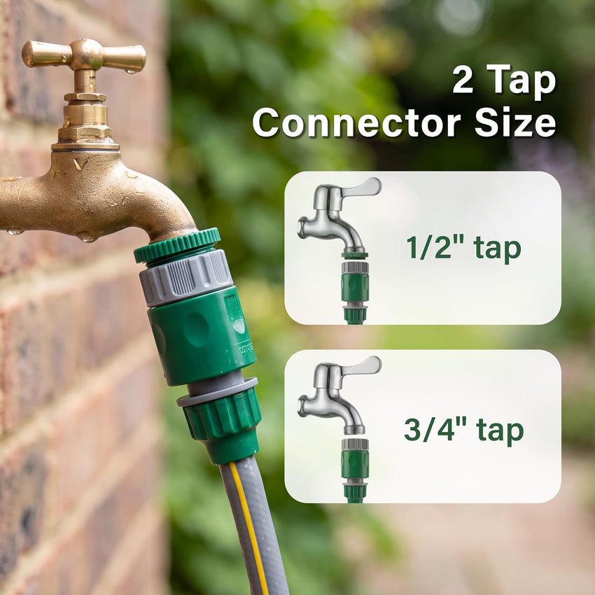 Garden Hose Reel 14M, 12m Water Pipe +2m Leader Hose, Hose Pipe Reel with 8 Adjustable Spray Gun Nozzles, Manual Retractable Garden Water Hose Reel,Outdoor Hose Reel Set for Garden Patios,Balconies