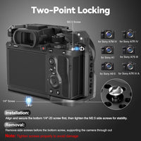EMART Full Camera Cage for Sony A7M IV/R IV/RIV A/A7S III/A I/A9 II, Film Movie Making Camera Cage with Cold Shoe/NATO Rail/Quick Release Plate for Arca, Perfect for Accessories, Photography, Video