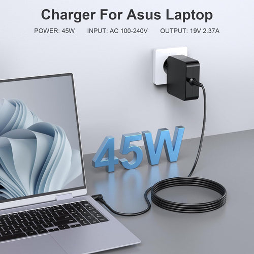 Laptop Charger for Asus, 45W ASUS Vivobook Charger Compatible with VivoBook S/Flip/Go/13/14/15/17, Laptop Charger Replacement for ASUS VivoBook, ZenBook, Chromebook, EeeBook, ImagineBook