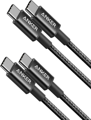 Anker USB C to USB C Charger Cable, Nylon USB-C to C Cable (3ft, 2-Pack), 60W (3A) for iPhone 17/16/15, iPad Pro, Samsung Galaxy, MacBook Pro,and More
