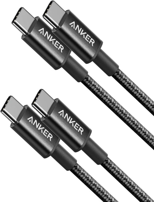 Anker USB C to USB C Charger Cable, Nylon USB-C to C Cable (3ft, 2-Pack), 60W (3A) for iPhone 17/16/15, iPad Pro, Samsung Galaxy, MacBook Pro,and More