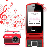 Senior Mobile Phone with Big Buttons, GSM Sim Free Unlocked Basic Cell Phones Easy to Use, Flip Phone with Dual Color Display | SOS Button | FM Radio | Torch |1000mAh Battery | Speed Dial (Red)